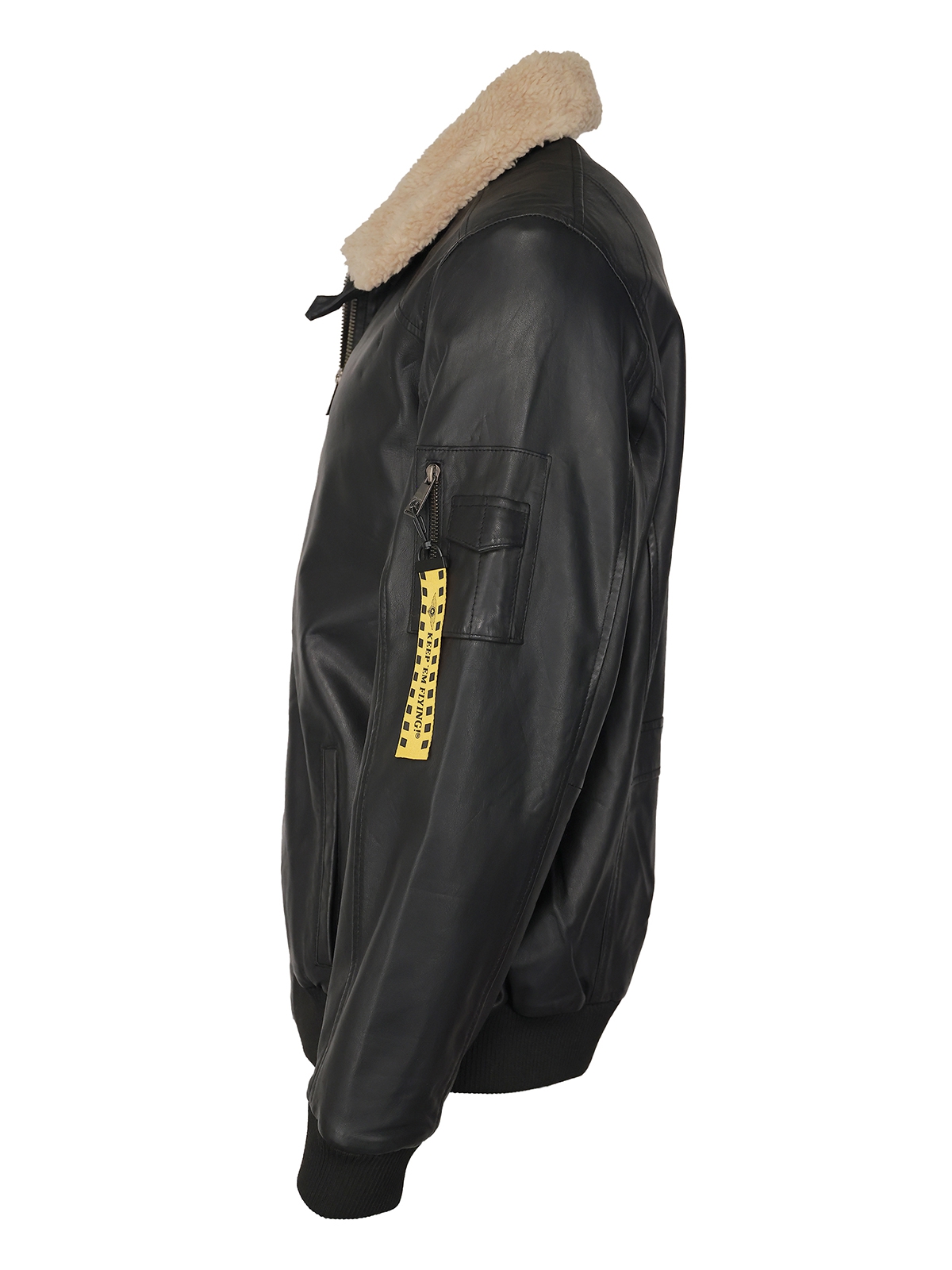 TOP GUN Rafel - Leather Bomber Jacket, black, size 54 (XXL)