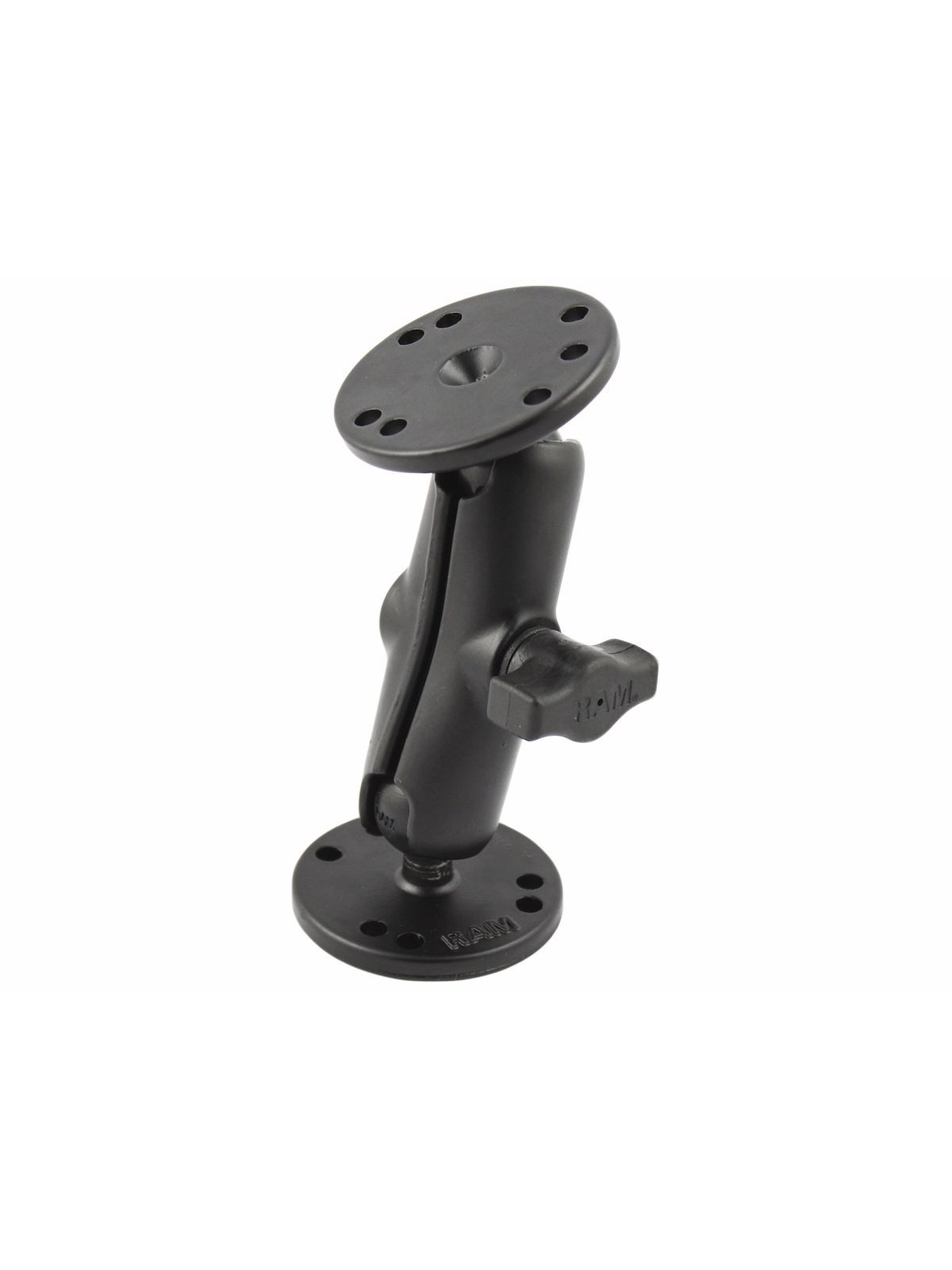 RAM Mounts Aufbau-Set - B-Kugel (1 Zoll), 2x runde Basisplatte (AMPS), mittlerer Verbindungsarm