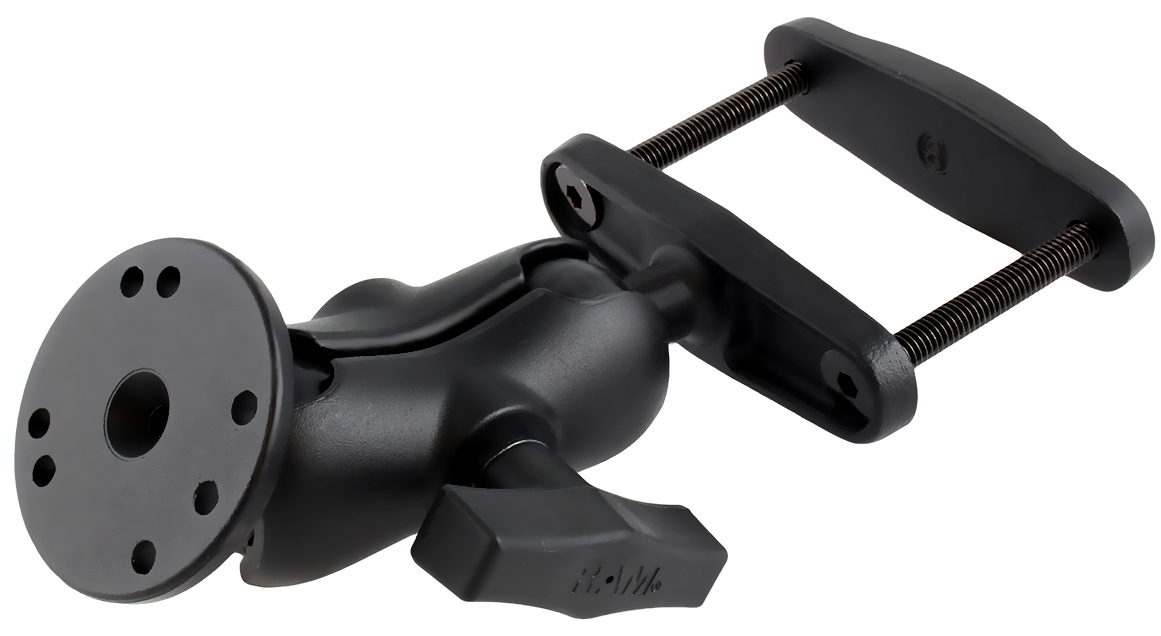 RAM 3" SQUARE RAIL MOUNT W RND BASE SHOR