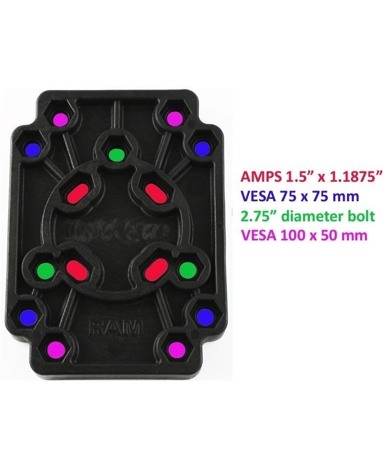 RAM MOUNTS Adapter Plate with AMPS and VESA Hole Pattern