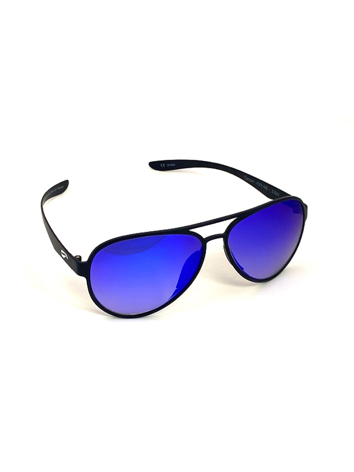 Flying Eyes Sonnenbrille Cooper Aviator - Rahmen matt schwarz, Linsen saphirblau (Verlauf, verspiegelt)