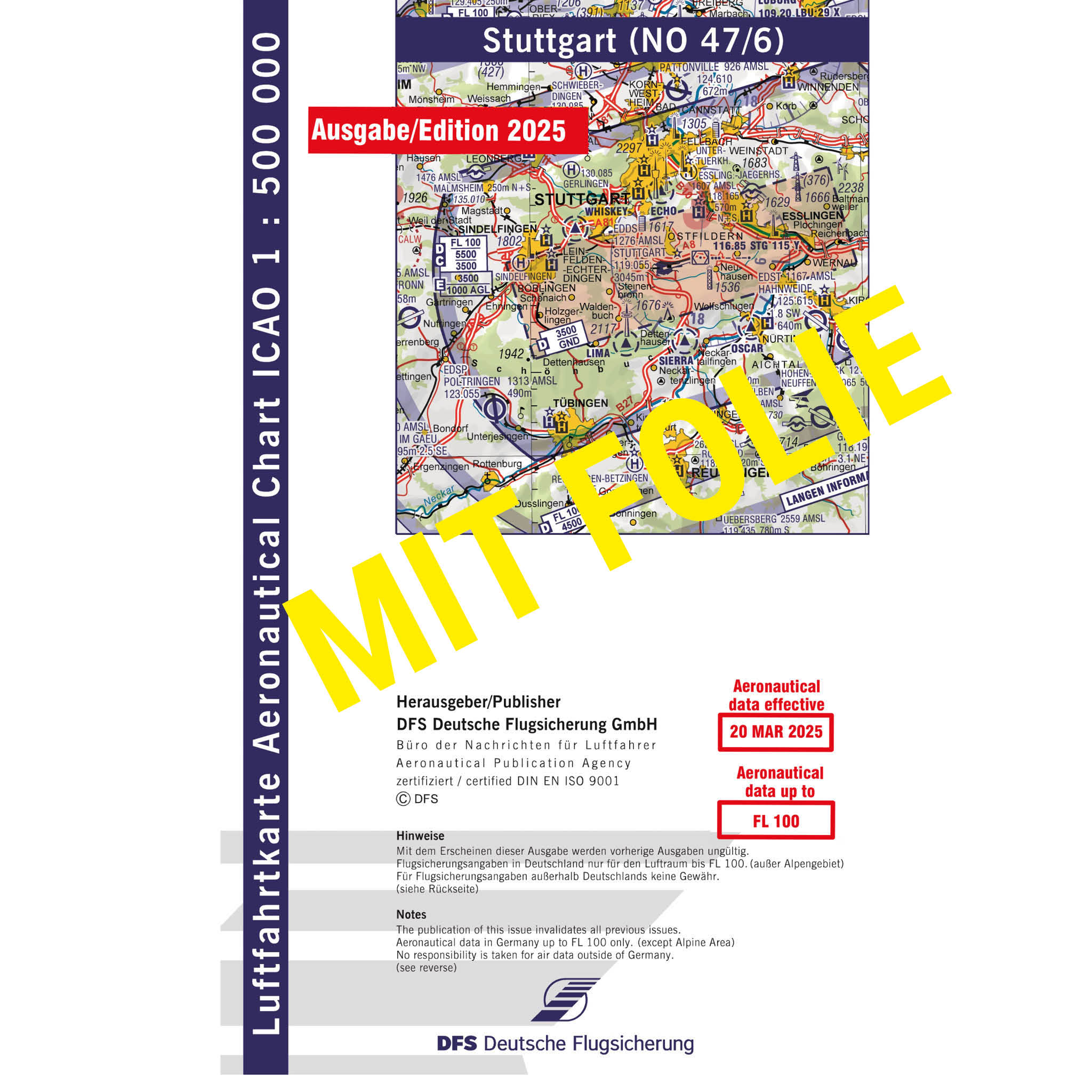 ICAO Deutschland mit Folie, Stuttgart, 2025, plano