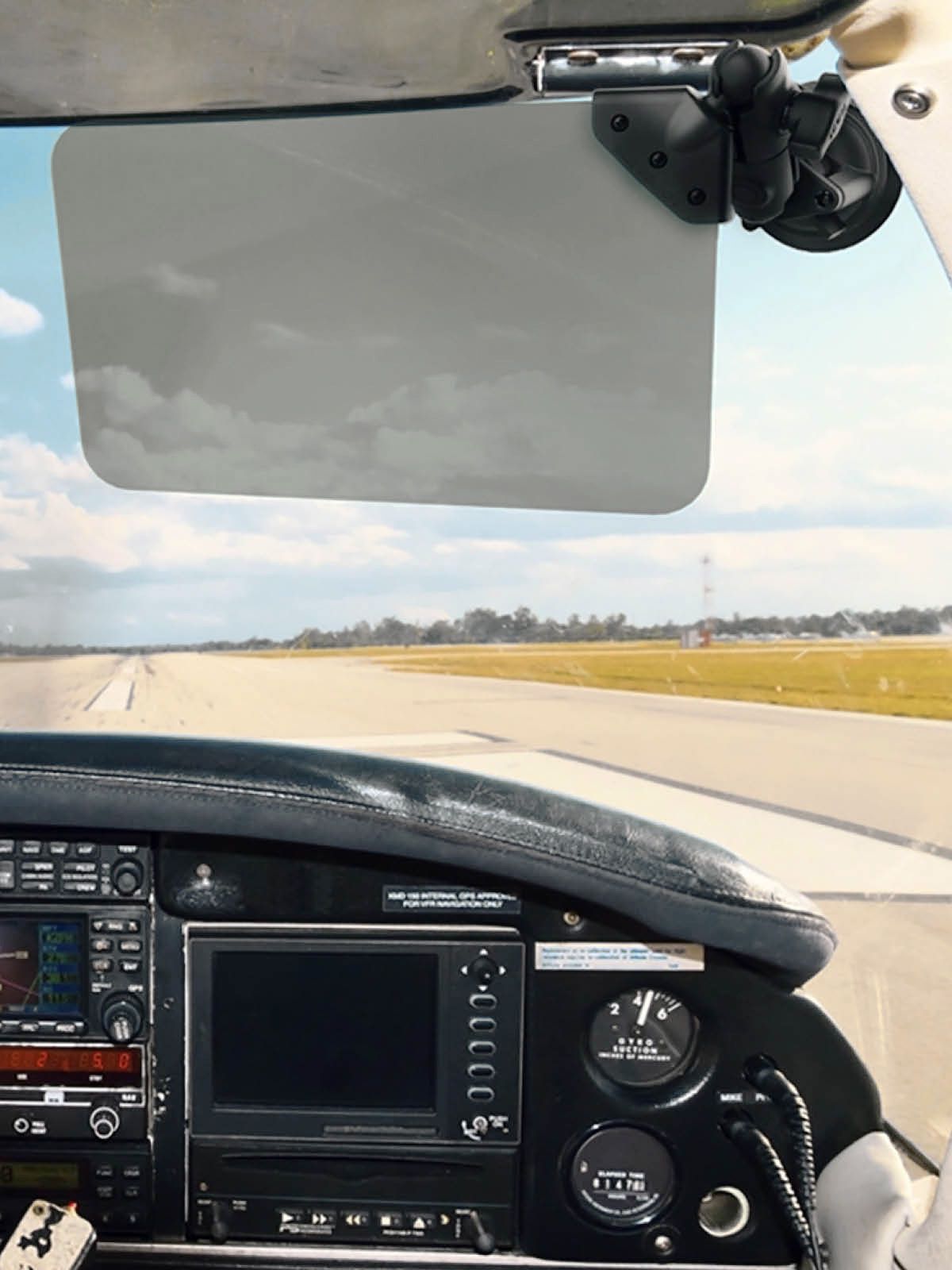 RAM® Twist-Lock™ Suction Cup Mount with Swivel Socket Arm & Sun Visor