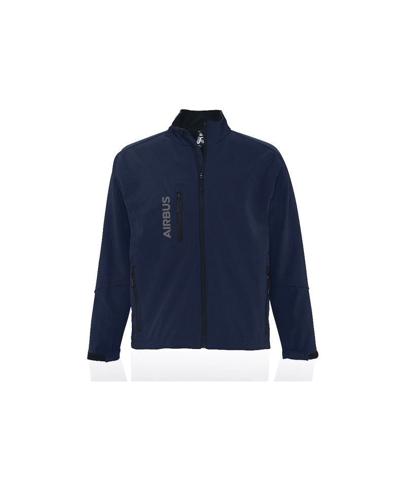 Airbus Softshell Jacke für Herren - blau, Medium (M)