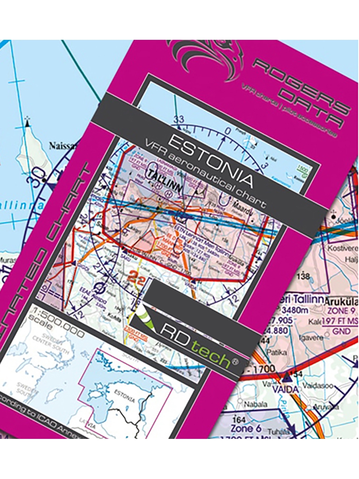 Estonia - Rogers Data VFR Chart, 1:500,000, laminated, folded