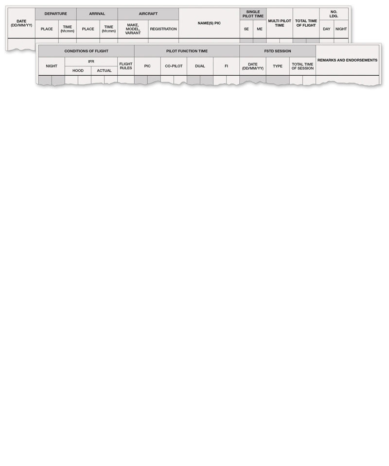 ASA Standard EASA FCL-Compliant Pilot Log - Hardco