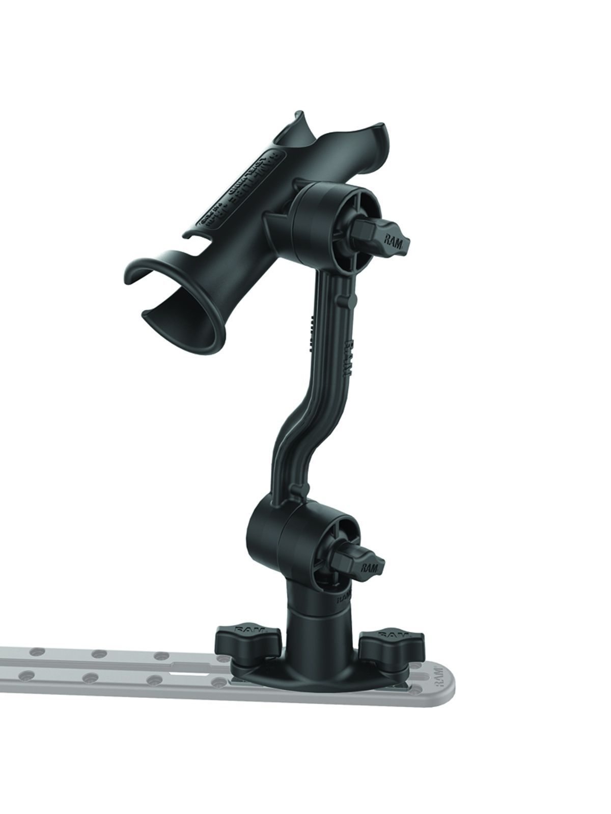 RAM® Tube Jr.™ Rod Holder with Extension Arm and Dual T-Bolt Track Base