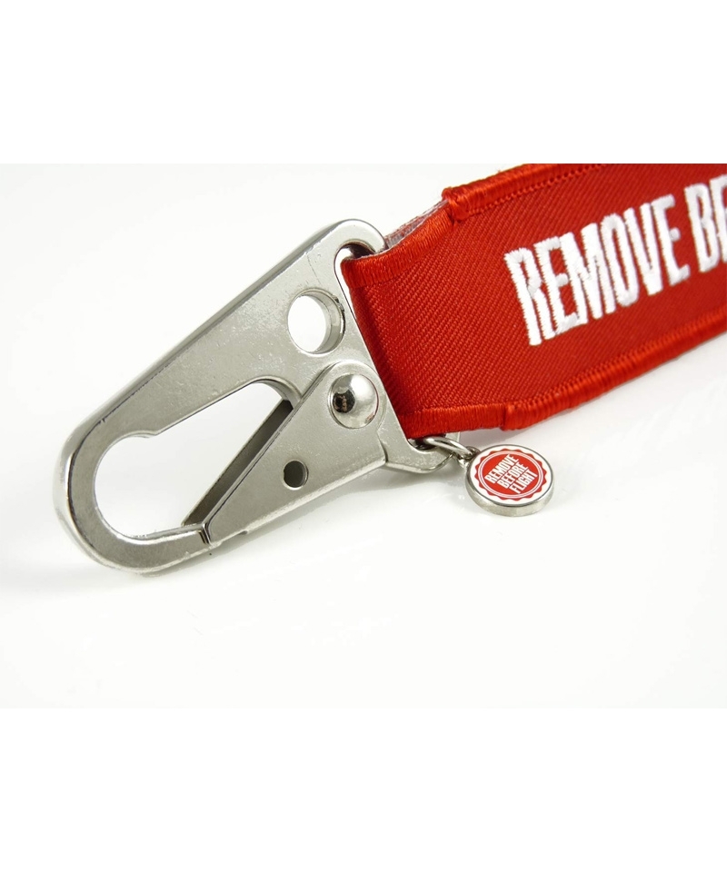 REMOVE BEFORE FLIGHT Strap - mit Schnabel-Karabiner