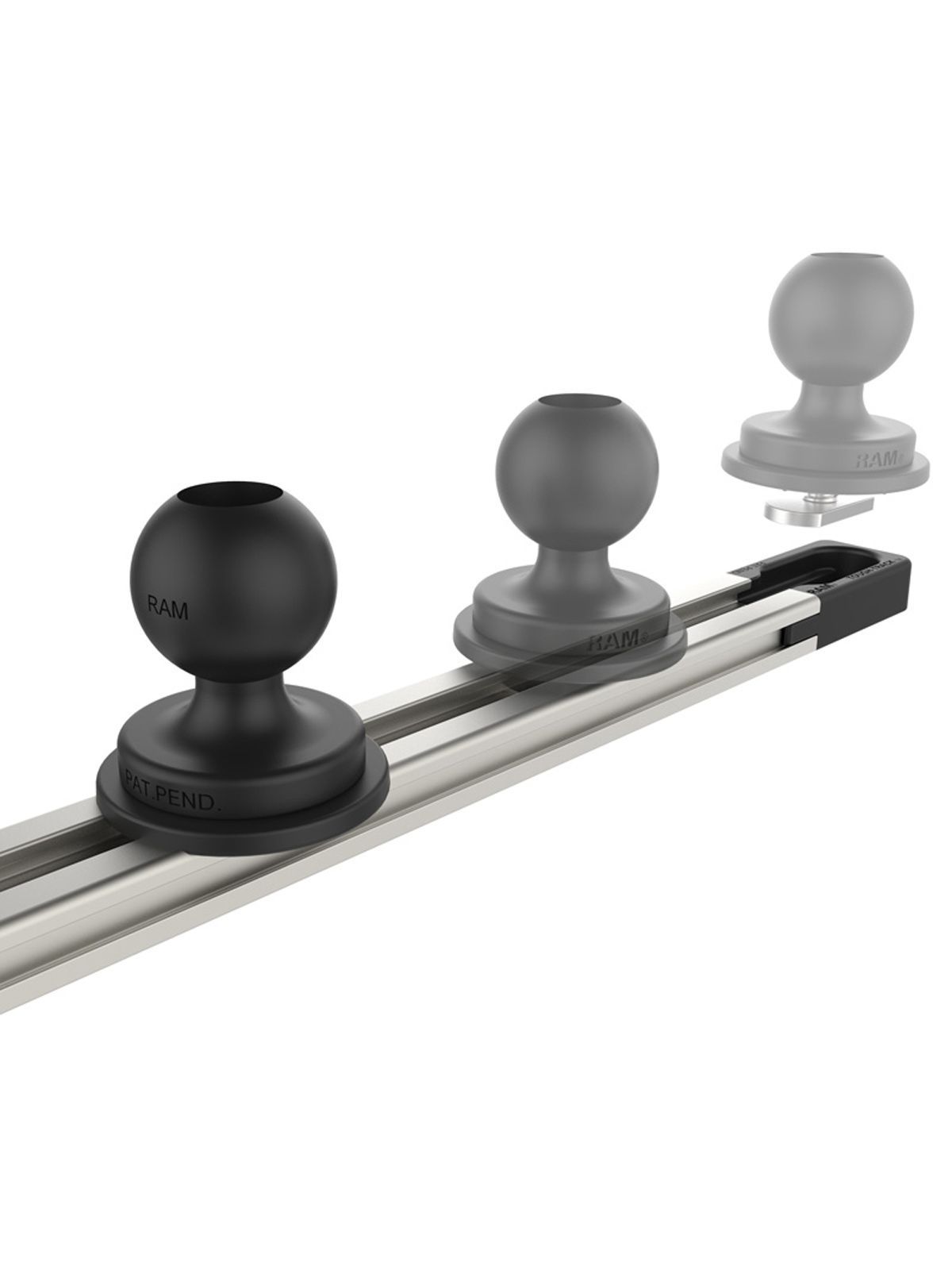 RAM Mounts Aluminium Tough-Track Schiene inkl. Endkappen - Innenlänge 330,2 mm (13 Zoll), eloxiert