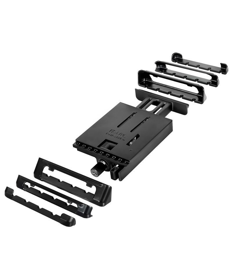 RAM Mounts Universal Tab-Lock Halteschale (abschließbar) für 7 Zoll Tablets (mit/ohne Schutzgehäuse/-hüllen) - AMPS-Aufnahme, Schrauben-Set, im Polybe