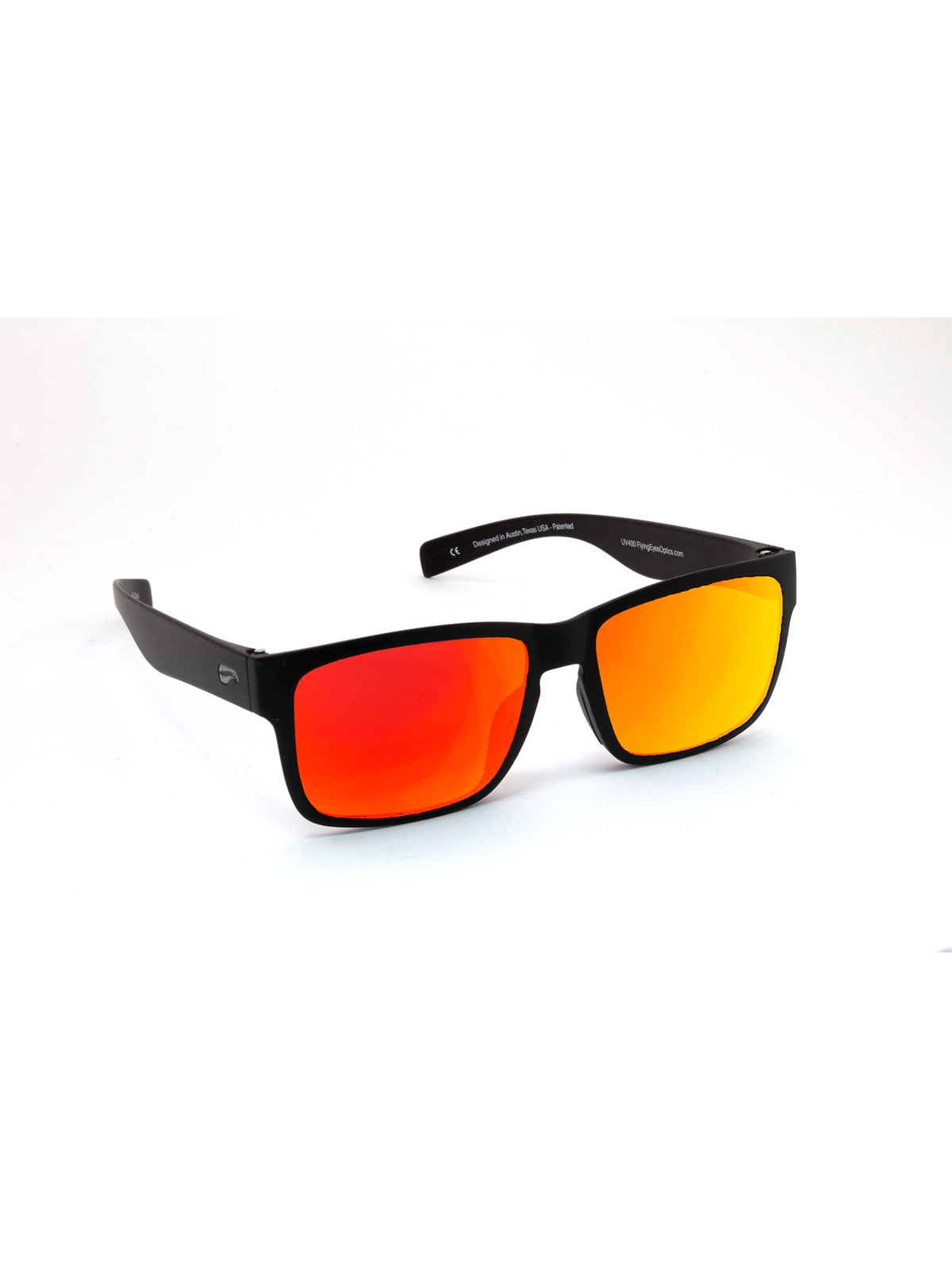 Flying Eyes Sunglasses Kingfisher Narrow (Osprey) - Matte Black Frame, Mirrored Rose Lenses