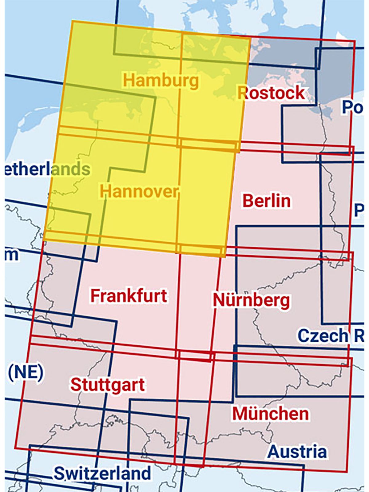 Hamburg / Hannover 2026 - Zusammengesetzte ICAO Karte mit Folie