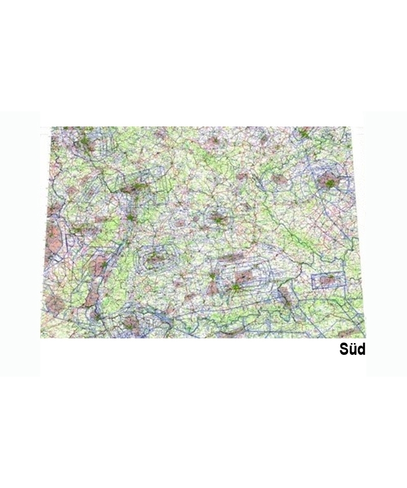 Wandkarte ICAO Deutschland 2025 - Süd, foliert, plano, 1:500.000