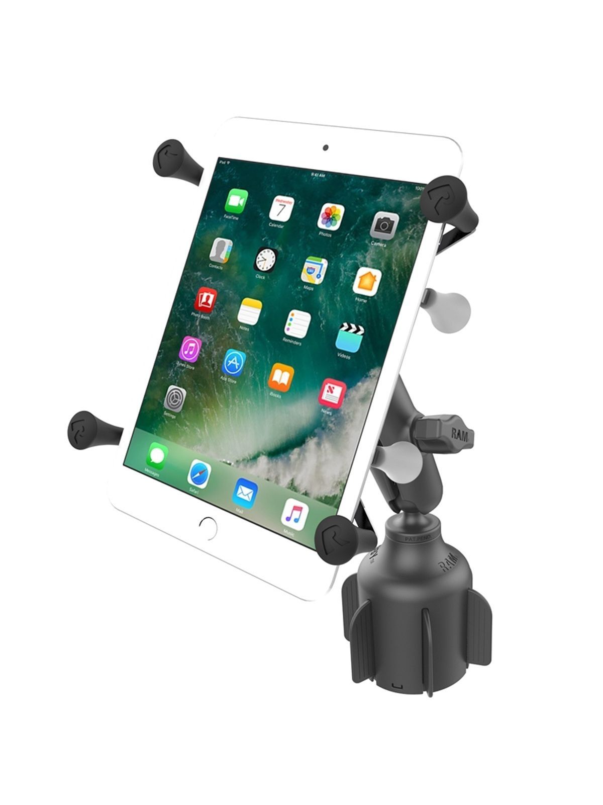 RAM Mounts X-Grip® for 7"-8" Tablets with RAM® Stubby™ Cup Holder Base