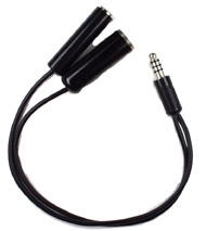 Headset Adapter Cable from Twin Plugs (GA) to U/174 Plug (Helicopter)