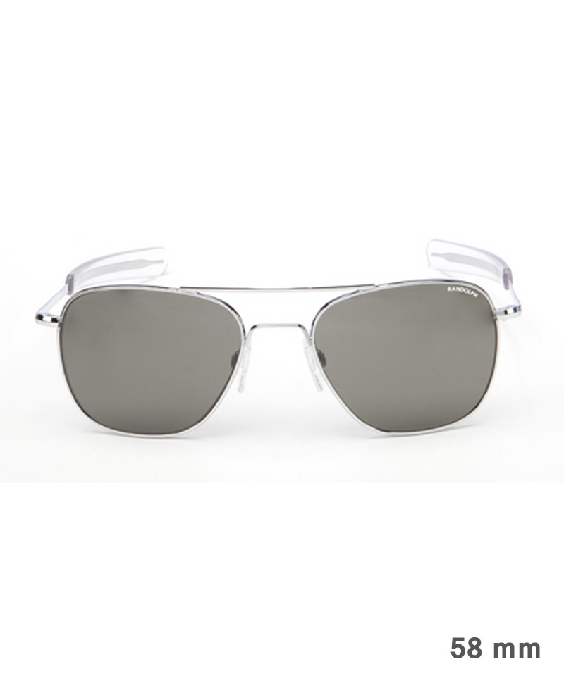 Randolph Aviator Größe 58 (groß) - chrom-glänzender Rahmen, Gläser grau, Bajonettbügel Randolph Aviator Größe 58 (groß) - chrom-glänzender Rahmen, Gläser grau, Bajonettbügel