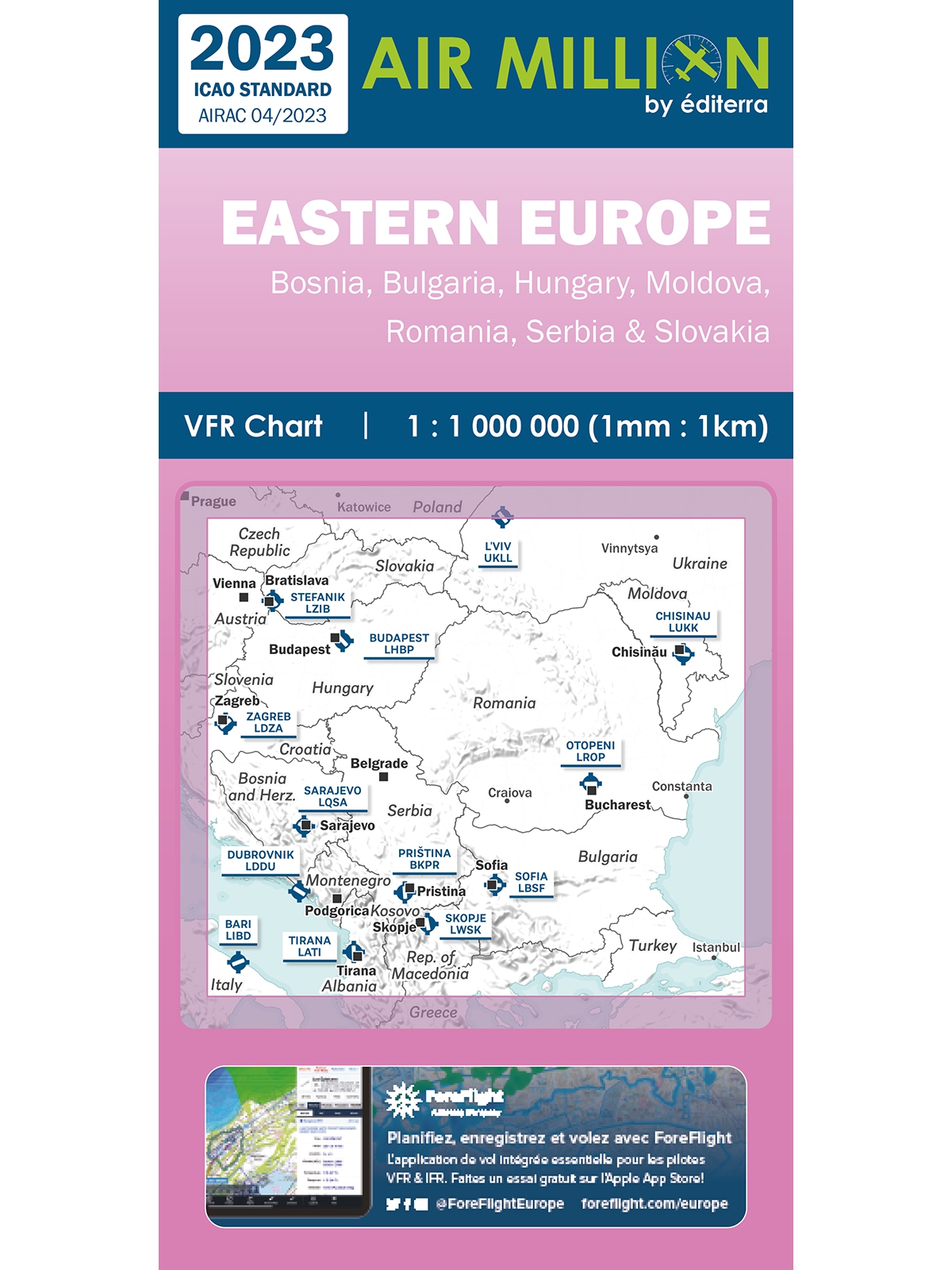 Eastern Europe - Air Million VFR-Karte 1:1.000.000, gefaltet