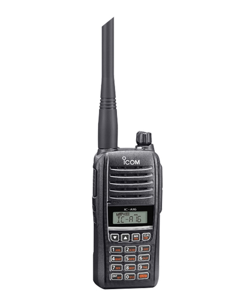 ICOM Aviation Radio Handheld IC-A16E (#32) - 8.33/25 kHz Channel Spacing, COM Channels, Bluetooth ICOM Aviation Radio Handheld IC-A16E (#32) - 8.33/25 kHz Channel Spacing, COM Channels, Bluetooth