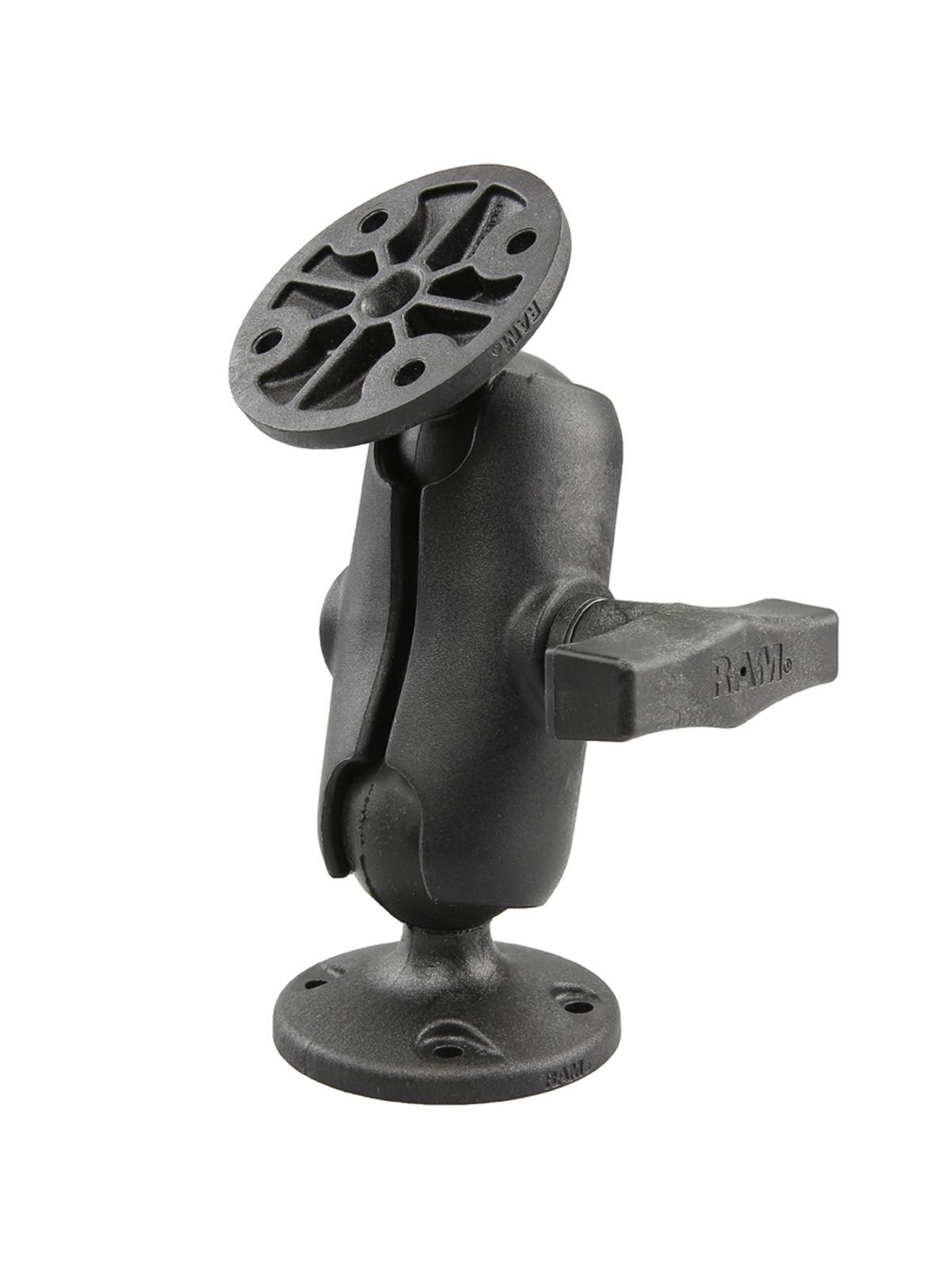 RAM MOUNT W/ TWO ROUND BASES SHRT ARM