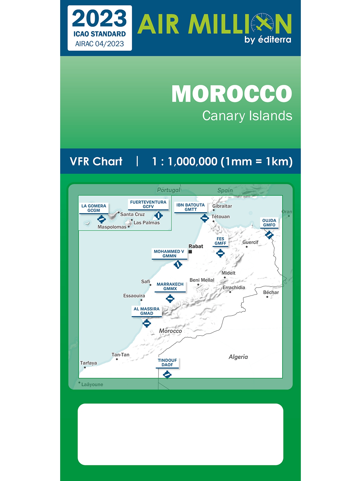 Marokko & Kanarische Inseln - Air Million VFR-Karte 1:1.000.000, gefaltet, 2023
