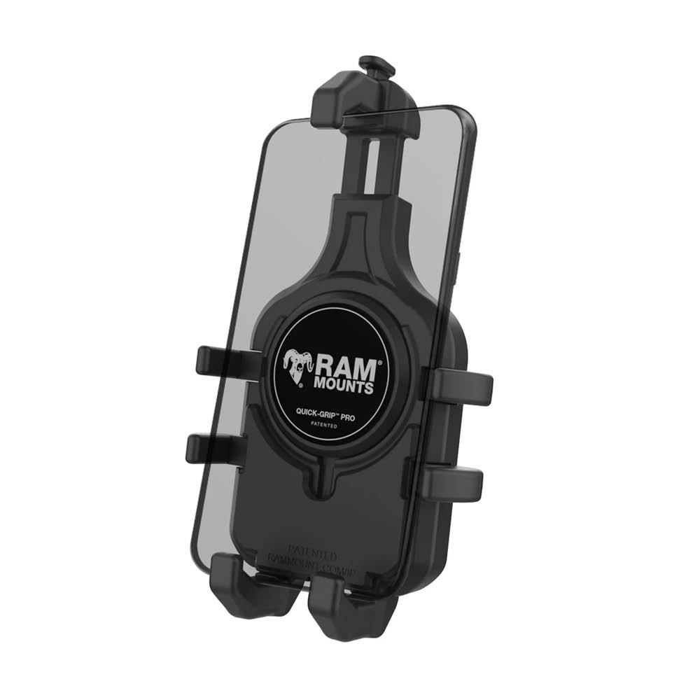 RAM Mounts Quick-Grip Pro Universalhalterung für Smartphones bis 95,25 mm Breite - Mag-Safe kompatibel, 2-Loch AMPS