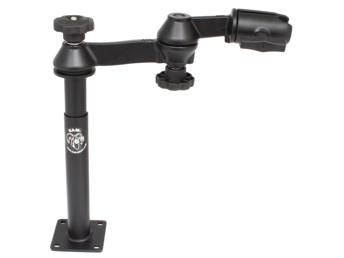 RAM Mounts Doppel-Schwenkarm mit Tele-Pole (ca. 200 mm) und Basis (ca. 225 mm) - Octagon-Verbindungsarm mit C-Kugel-Aufnahme (1,5 Zoll)