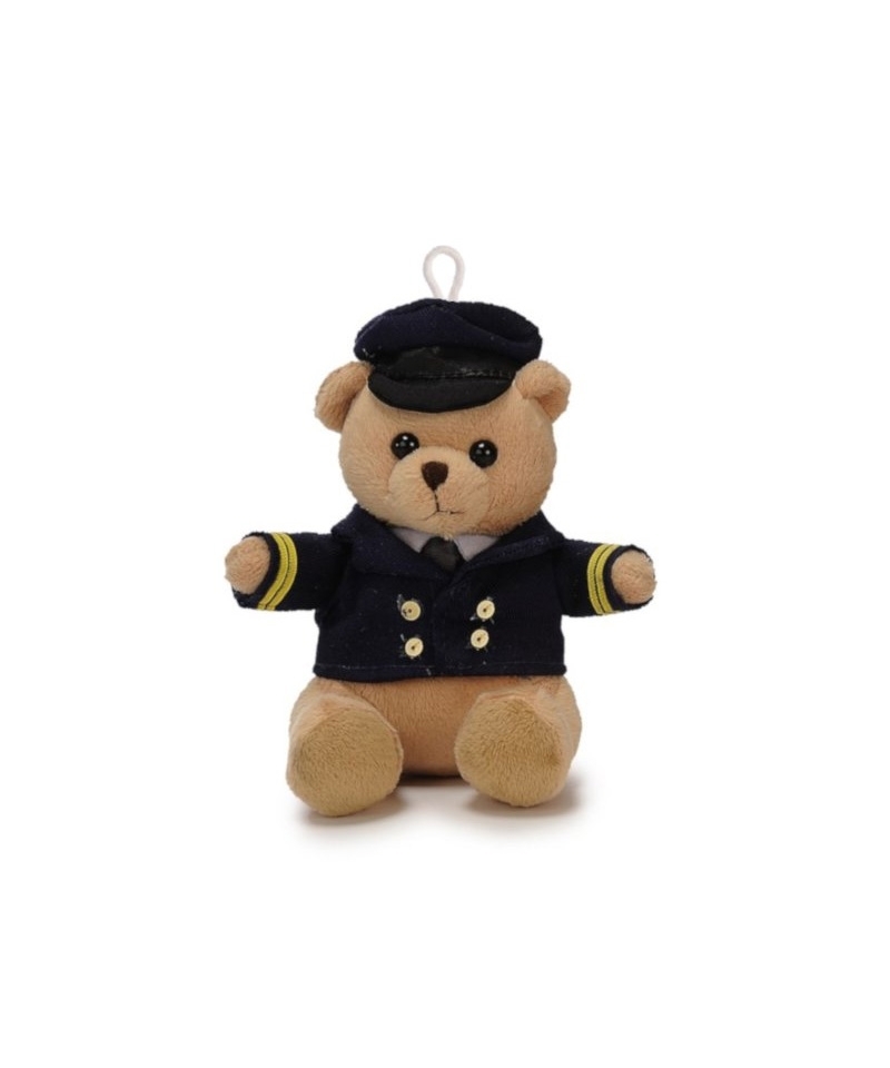 Pilotenbär mit Uniform und Mütze - ca. 14 cm, Plüsch