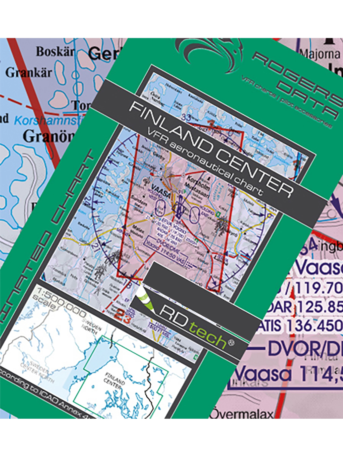 Finnland Mitte - Rogers Data VFR Karte, 1:500.000, laminiert, gefaltet