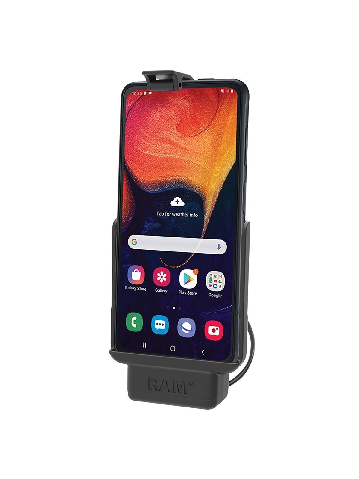 RAM Mounts EZ-Roll'r Form-Fit Holder for Samsung Galaxy XCover Pro - Without Case - USB-A Connector