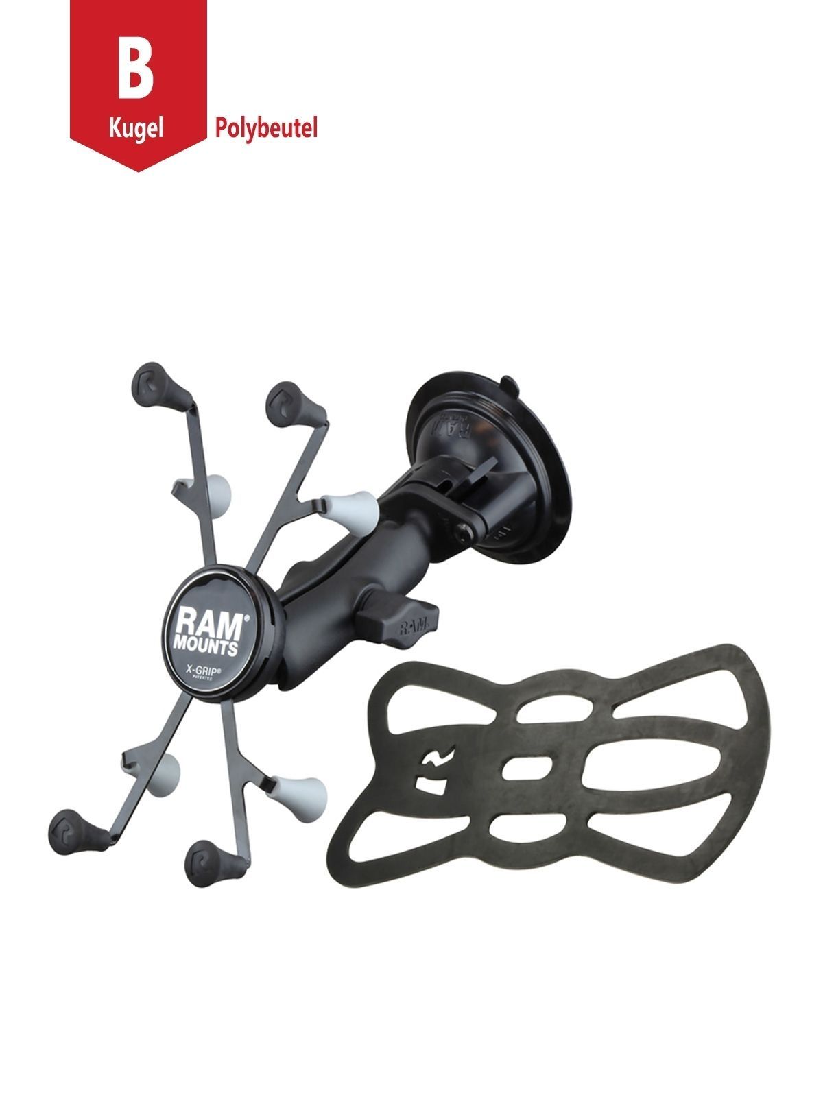RAM MOUNTS Twist Lock Suction Cup Mount with Universal X-Grip II 7" Tablet Holder