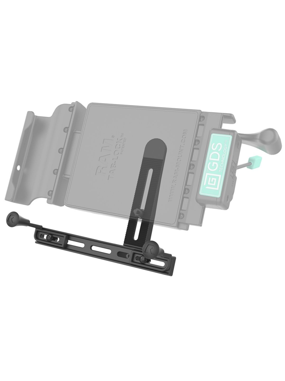 RAM Mounts Side Arm Support for Tab-Lock and GDS Locking Vehicle Docks