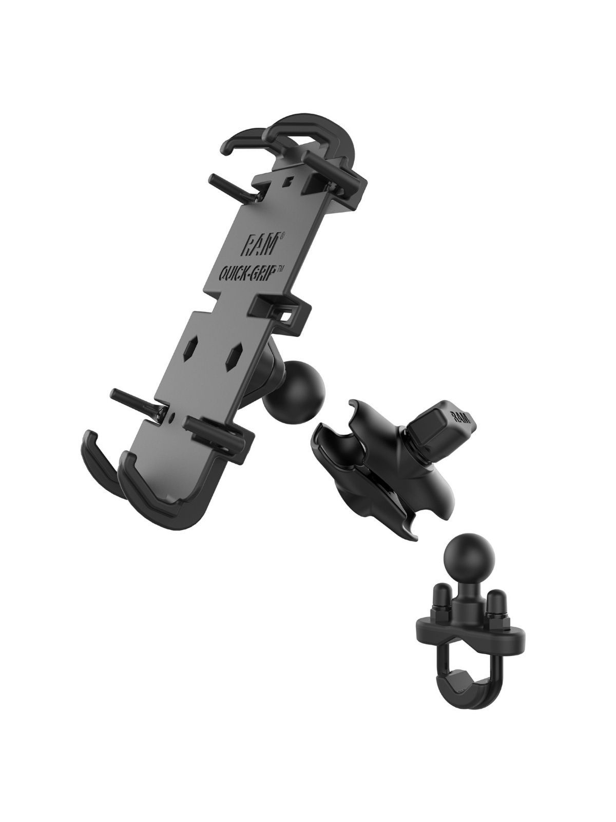 RAM® Quick-Grip™ XL Phone Mount with Handlebar U-Bolt Base - Poly Bag