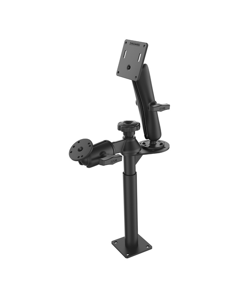 RAM® Tele-Pole™ with 8” & 9” Poles and Double Ball 75x75mm VESA Mount