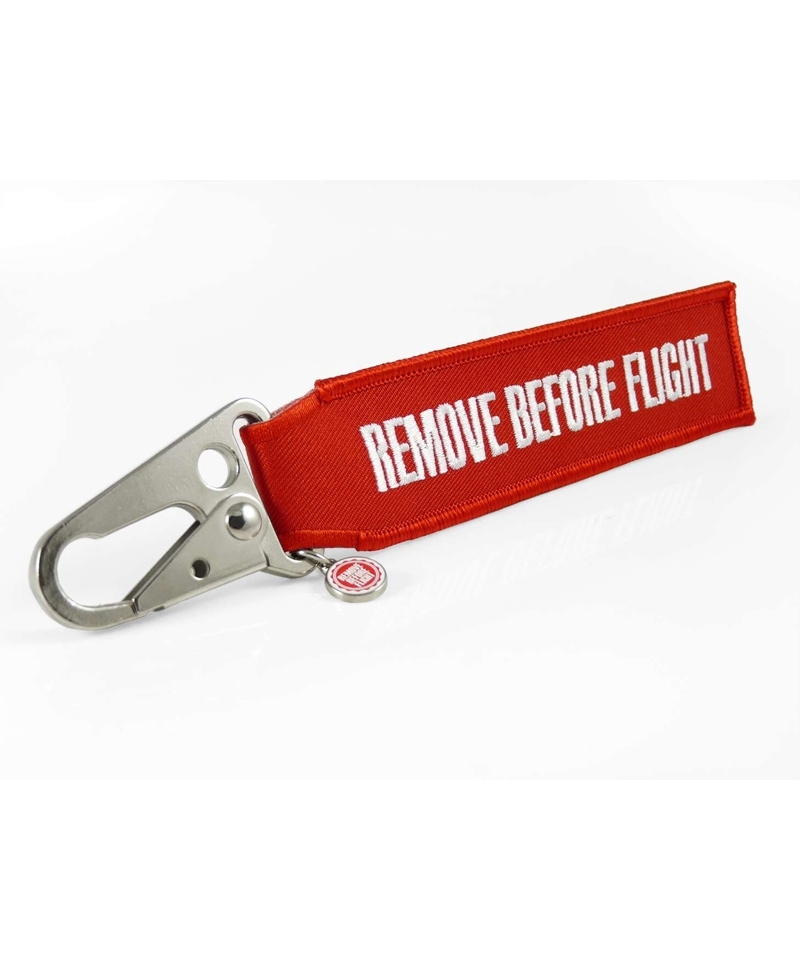 REMOVE BEFORE FLIGHT Strap - mit Schnabel-Karabiner