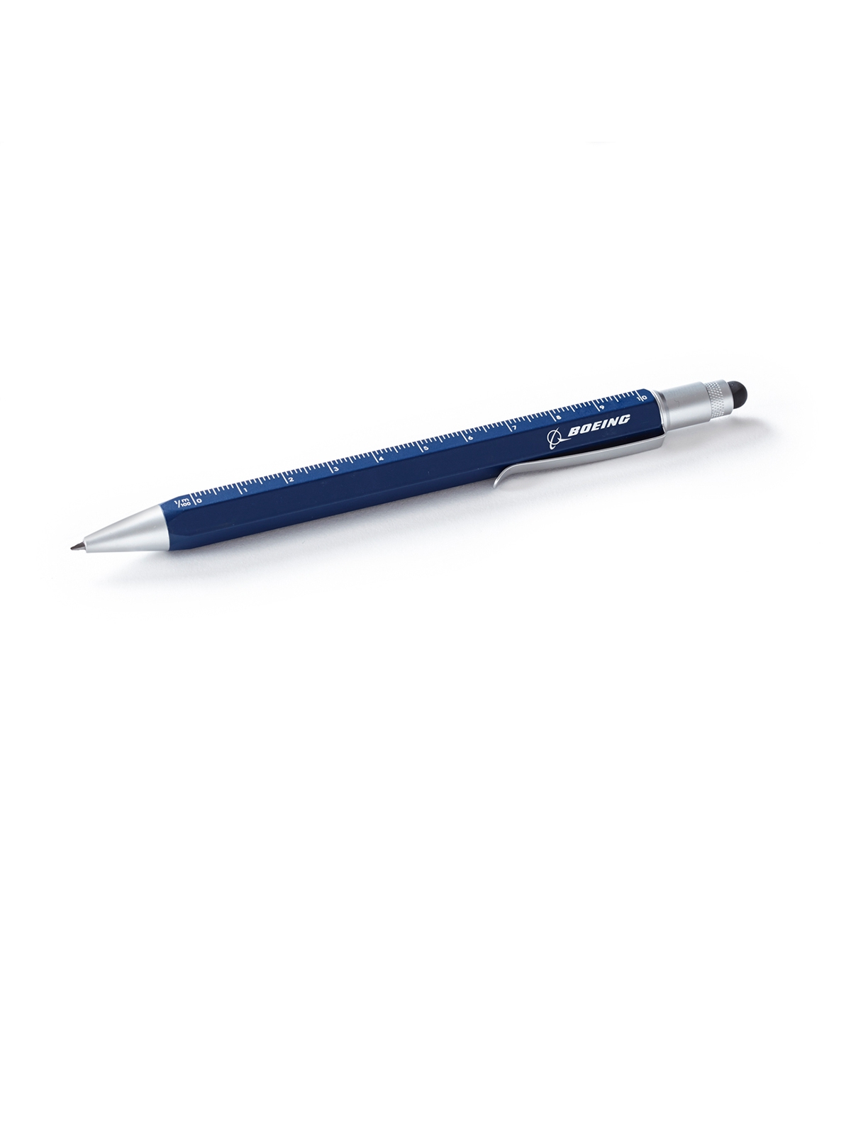 Boeing 2-in-1 Druckbleistift - blau, mit Lineal und Stylus