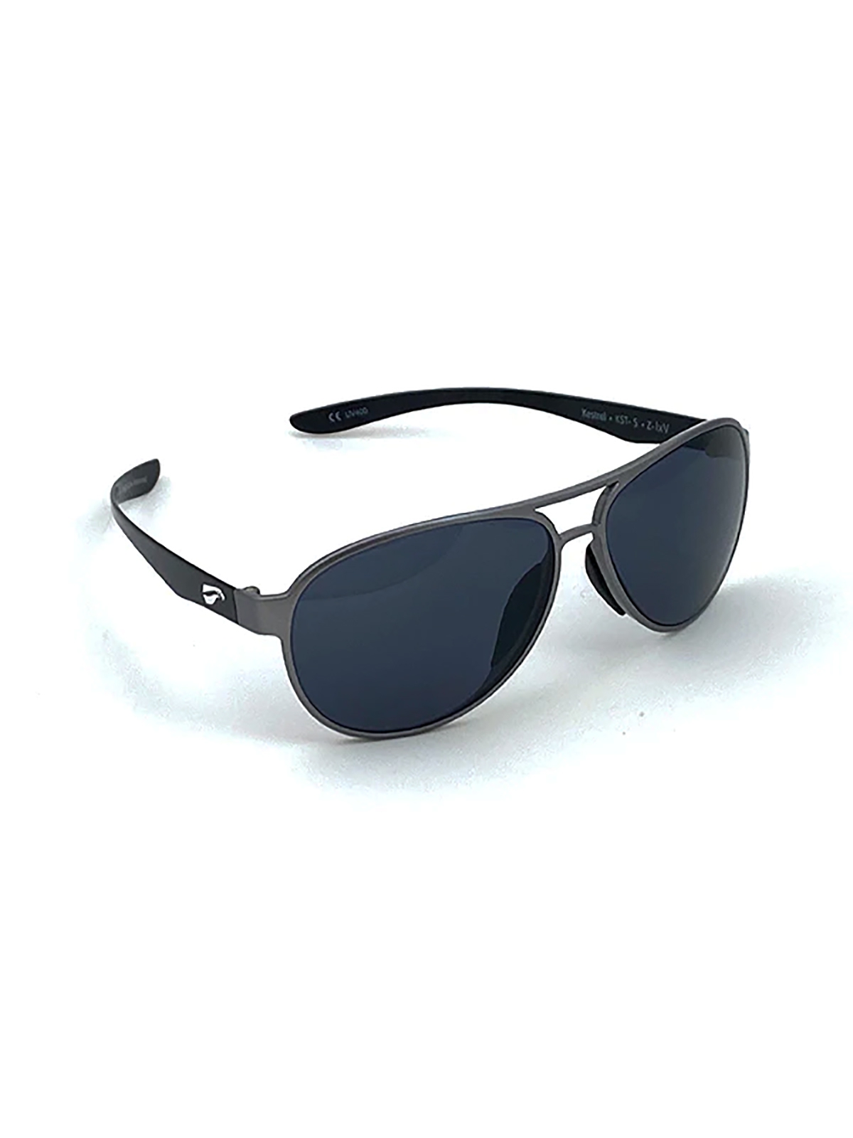 Flying Eyes Sunglasses Cooper Narrow (Kestrel) - Silver Front Frame, Dark Solid Gray Lenses