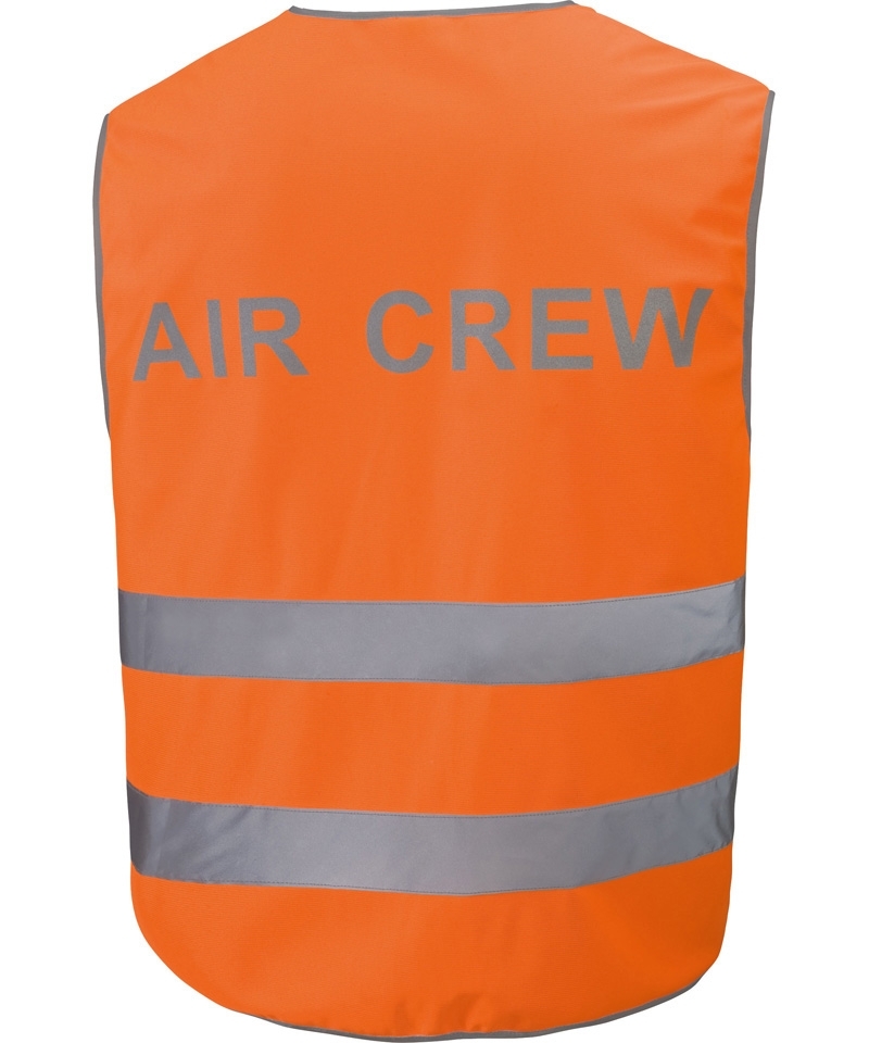 Pilotenwarnweste Air Crew - orange mit reflektierendem Druck, XL/XXL