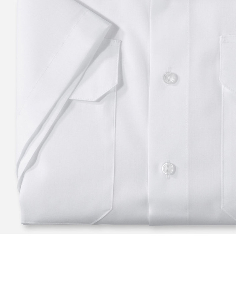 Pilotenhemd weiß - kurzer Arm, tailliert, modern fit, Größe 45