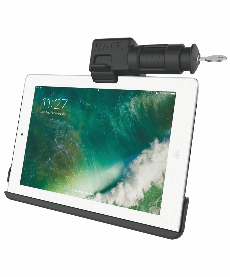 RAM Mounts EZ-Roll'r Form-Fit Holder (Key-Locking) for Apple iPad (5. & 6. Gen.), Air 1-2, Pro 9.7 - Without Case