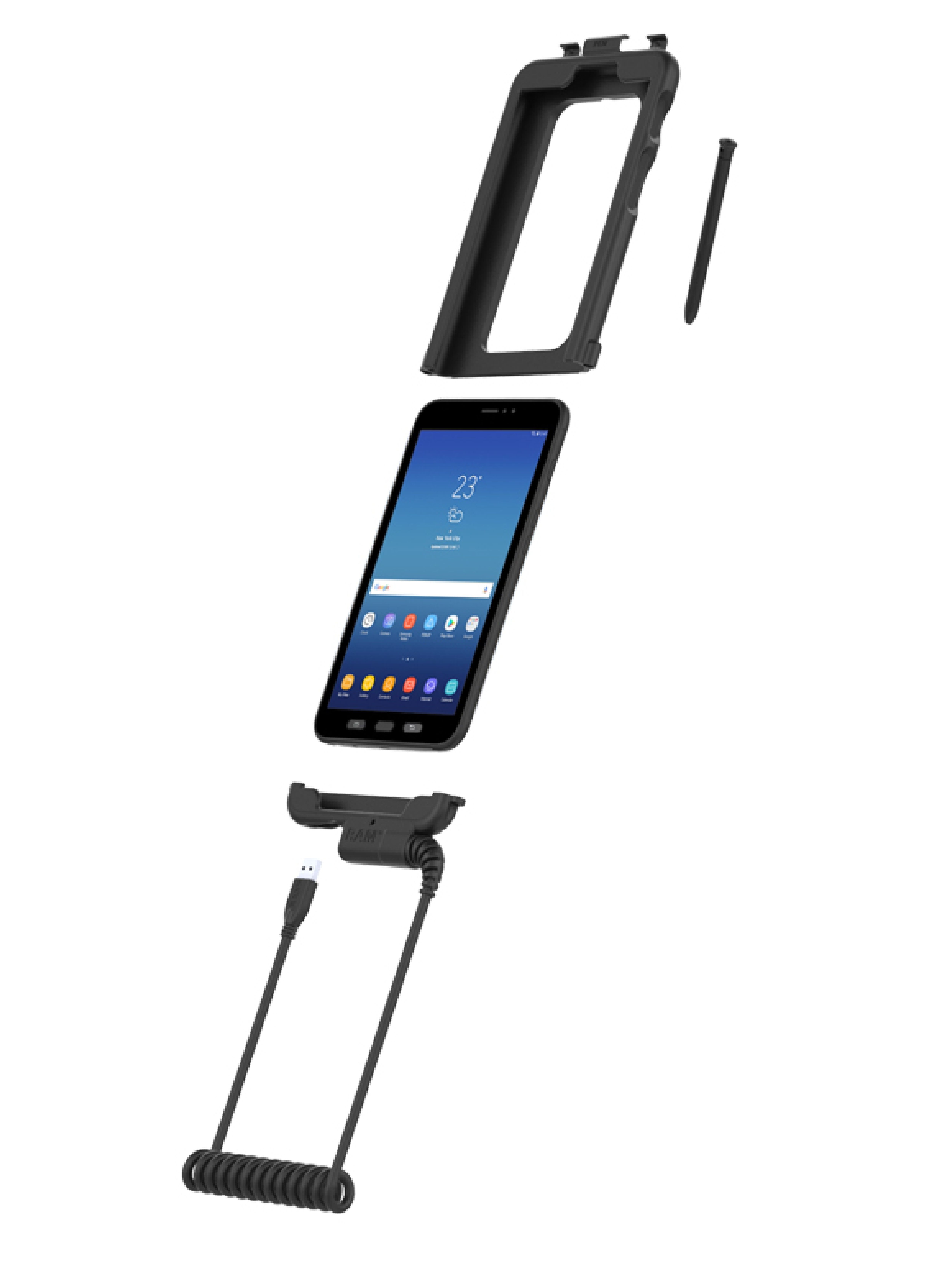 RAM Tough-Case with USB Type A for Samsung Tab Active5 & 3