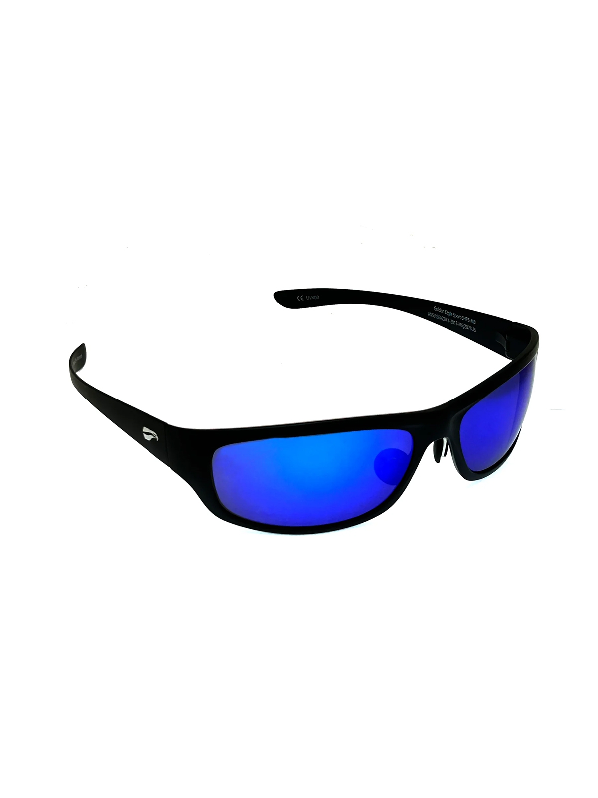 Flying Eyes Sonnenbrille Golden Eagle Sport - Rahmen matt-schwarz, Linsen saphirblau (verspiegelt)