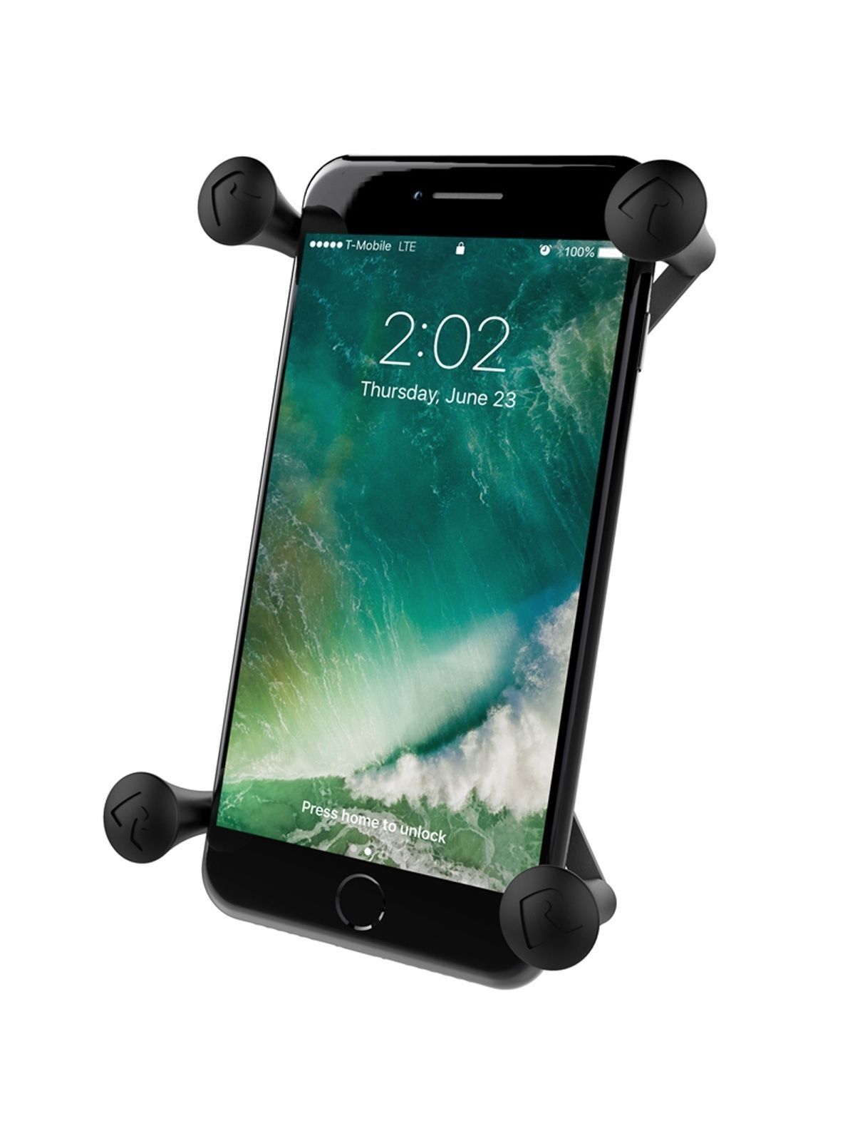 RAM Mounts X-Grip Motorrad-Halterung für Smartphones bis 114,3 mm Breite - B-Kugel (1 Zoll), Lenkerkopf-Adapter, kurzer Verbindungsarm