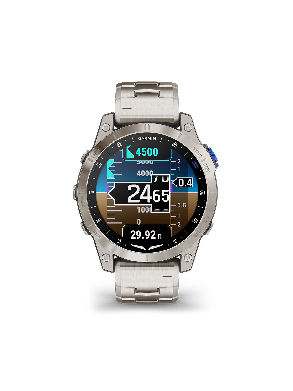 Garmin D2 Mach 1 Aviator Smartwatch - Titanium-Armband, 47 mm AMOLED Touchscreen Display