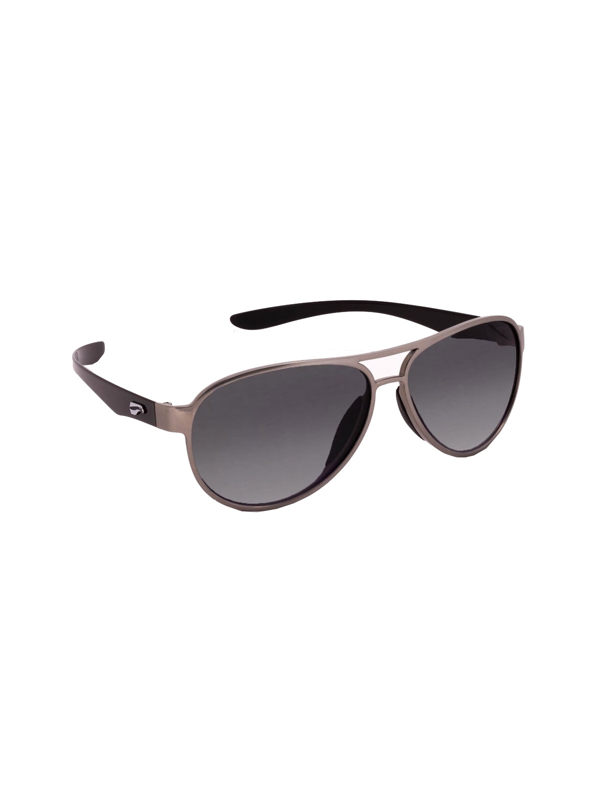 Flying Eyes Sonnenbrille Kestrel Aviator - Rahmen silberfarben mit schwarzen Bügeln, Linsen grau (Verlauf)