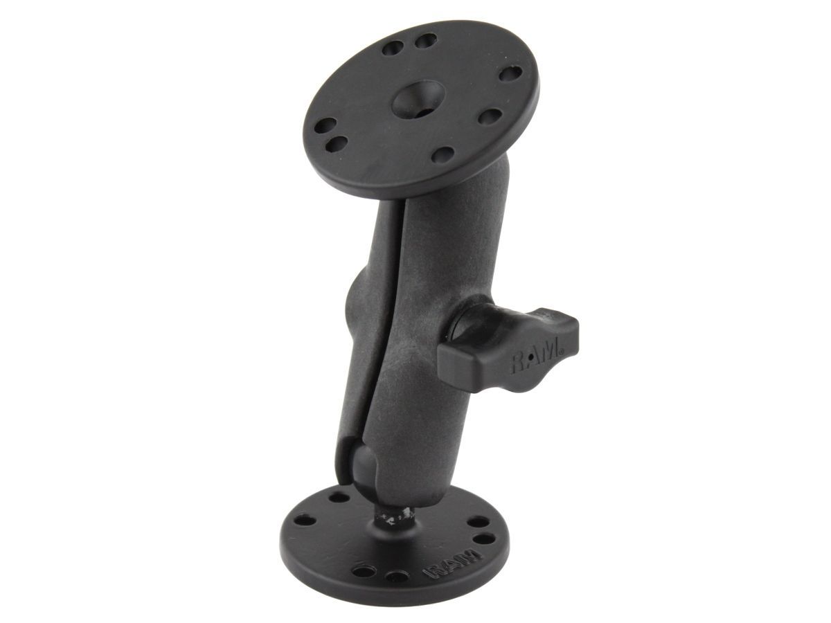 RAM® Composite Double Ball Mount with Two Round Aluminum Plates - B-Ball (1")