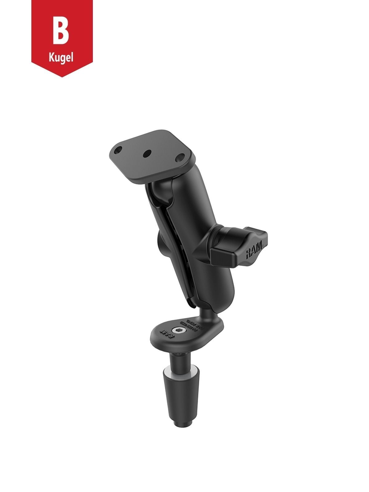 RAM MOUNTS Set for Motorcycles, 1" B-Ball - Stem Adapter, Double Socket Arm, Diamond Plate RAM MOUNTS Set for Motorcycles, 1" B-Ball - Stem Adapter, Double Socket Arm, Diamond Plate
