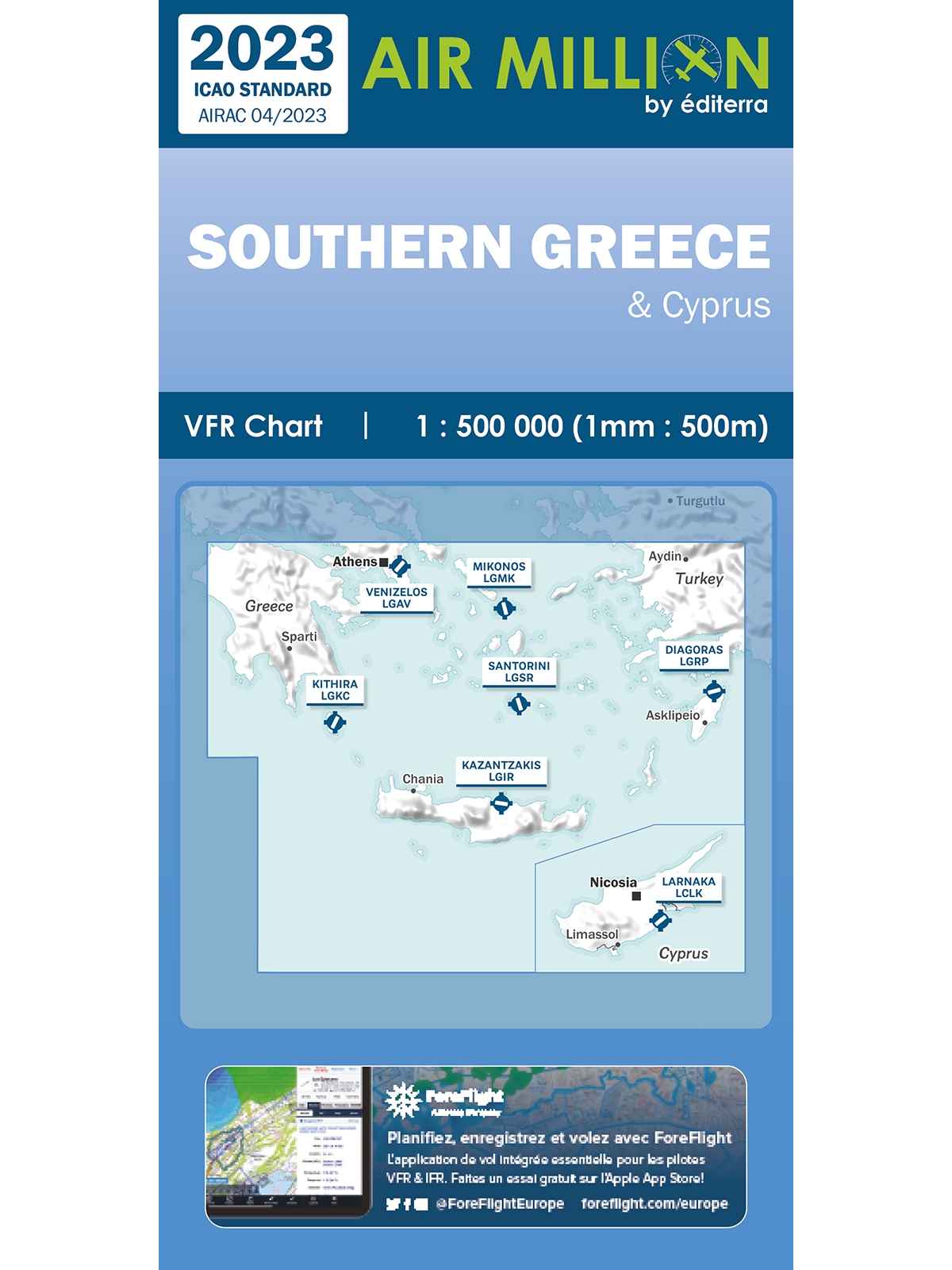 Southern Greece - Air Million Zoom VFR Chart 1:500.000, folded, 2023