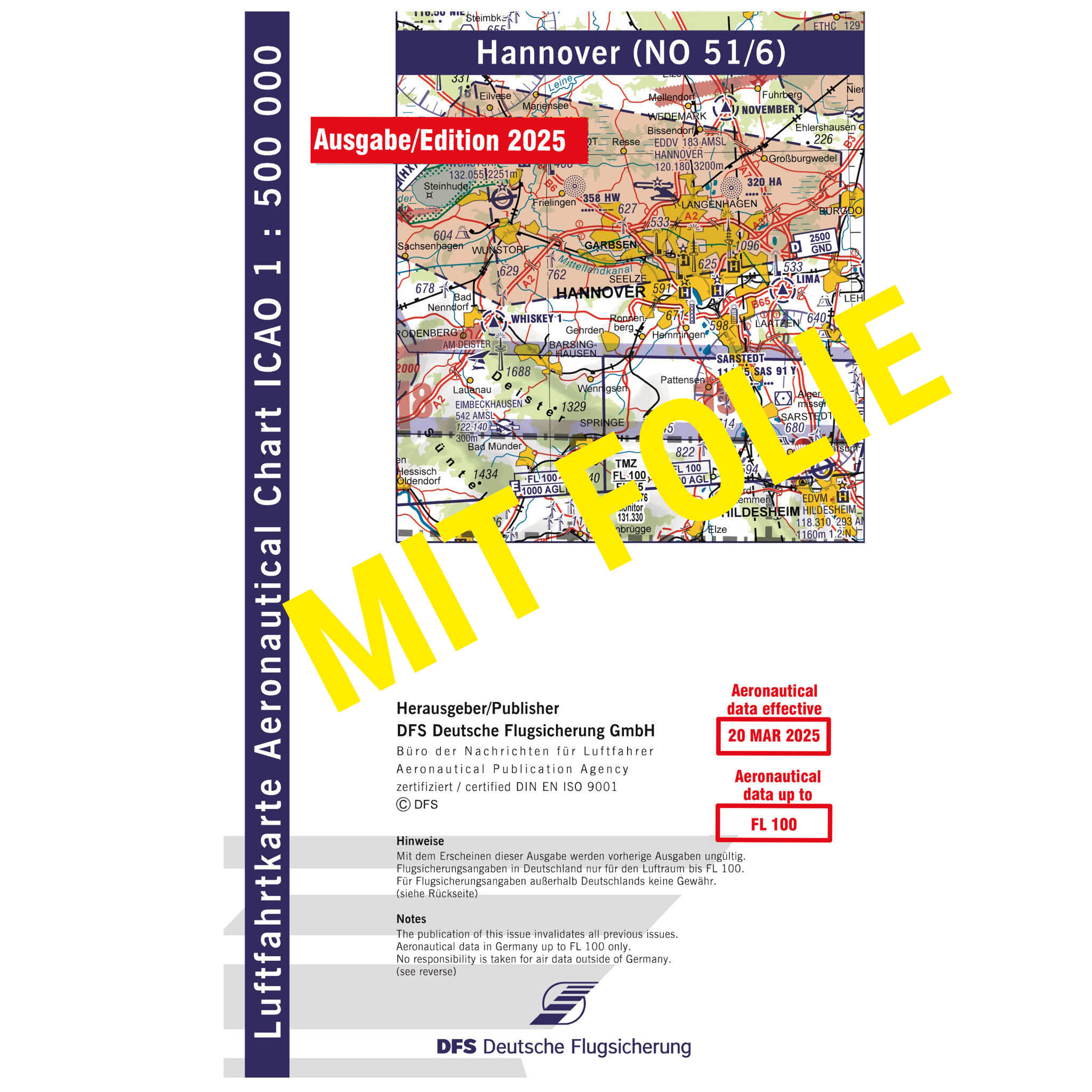 ICAO Deutschland mit Folie, Hannover, 2025, plano