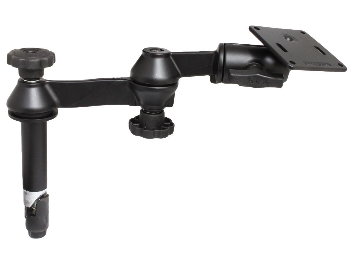 RAM MOUNT Double Swing Arm with 4" Male Tele-Pole and 3.625" VESA Square Base (C Ball) - RAM-VP-SW1-4-2461