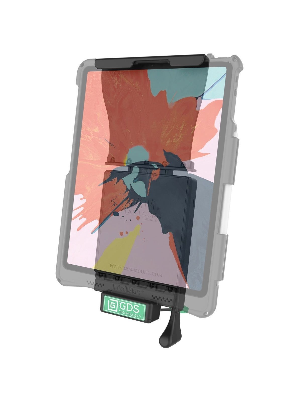 RAM Mounts GDS Holder (Key-Locking) for Apple iPad Pro 12.9“ (3-5 Gen.) - In IntelliSkin Protective Sleeve - USB-C Connector